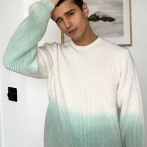 ASOS DESIGN knitted sweater with dip dye in blue